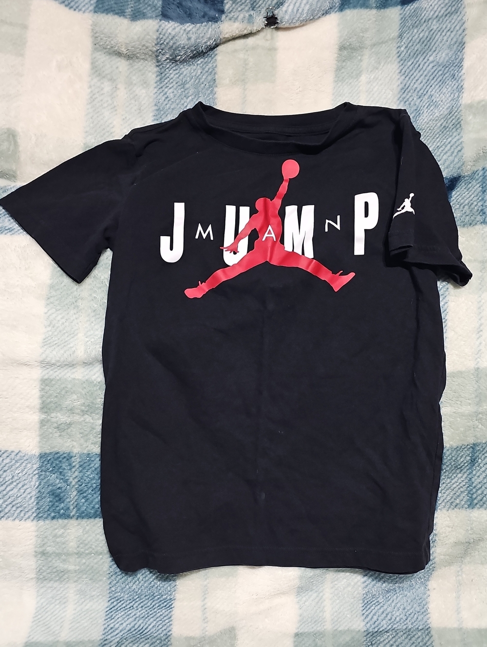 Jordan Black Tee with Red Jumpman and White Lettering